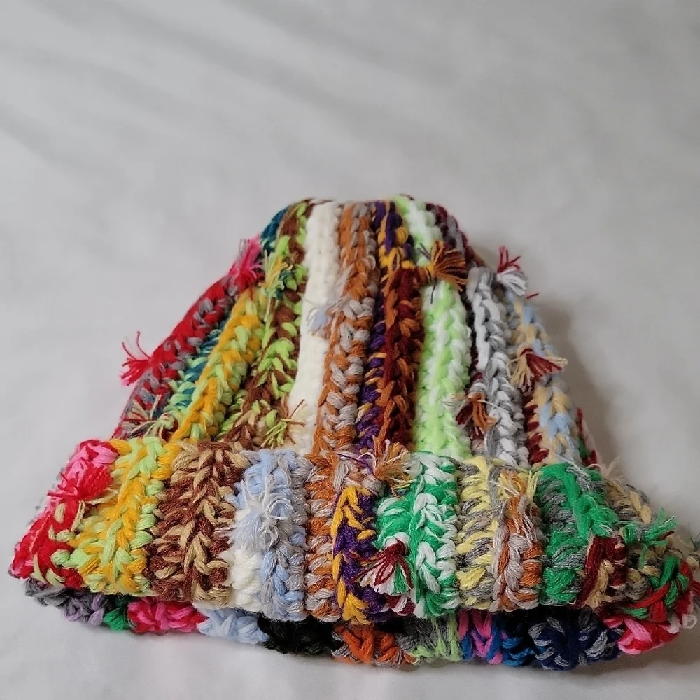 Multicolor Hand Knit Beanie